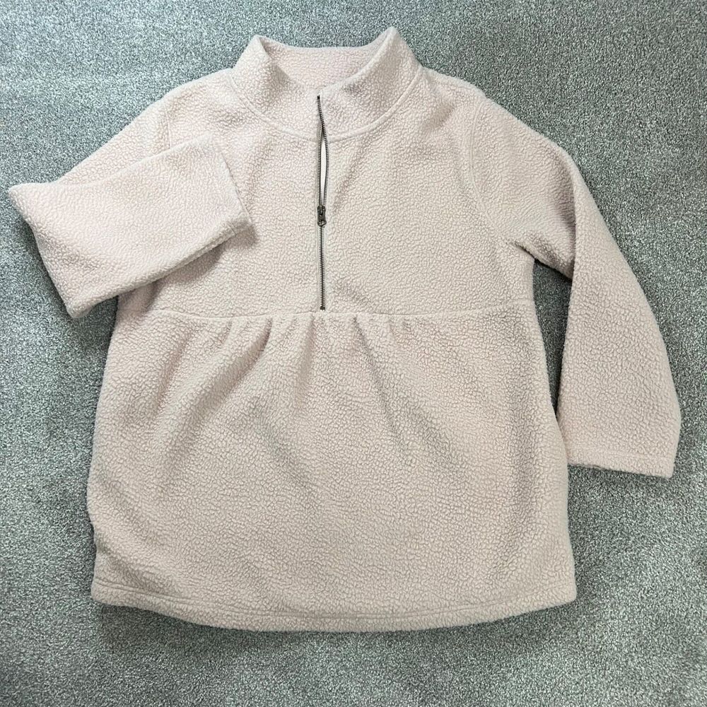Ingrid & Isabel Maternity Pullover 1/2 Zip Womens Size Medium Pink Sherpa